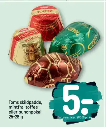 REMA 1000 Toms skildpadde, mintfrø, toffee- eller punchpokal 25-28 g tilbud