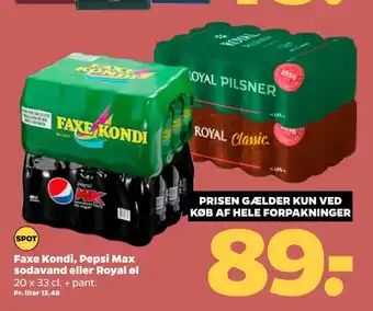 Netto Faxe Kondi, Pepsi Max sodavand eller Royal øl tilbud