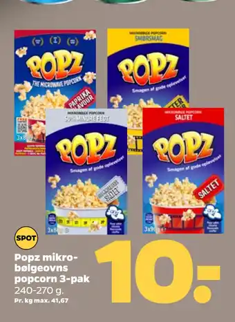 Netto Popz mikrobølgeovns popcorn 3-pak tilbud