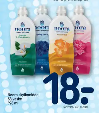 REMA 1000 Noora skyllemiddel 58 vaske 928 ml tilbud