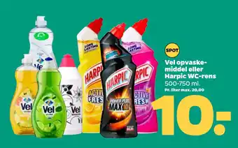 Netto Vel opvaskemiddel eller Harpic WC-rens tilbud