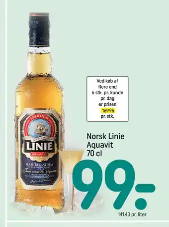 REMA 1000 Norsk Linie Aquavit 70 cl tilbud