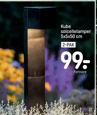 REMA 1000 Kube solcellelamper 5x5x50 cm tilbud