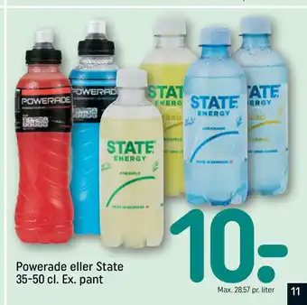 REMA 1000 Powerade eller State 35-50 cl. Ex. pant tilbud