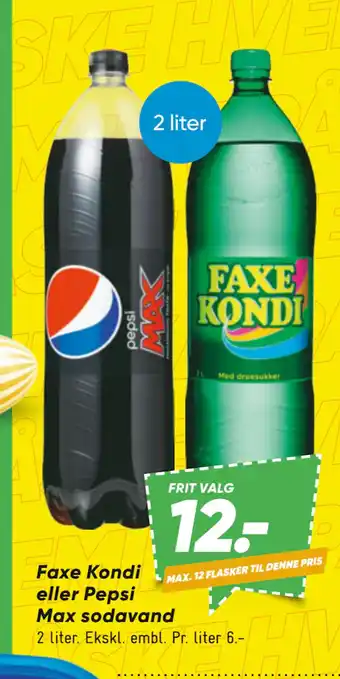 Bilka Faxe Kondi eller Pepsi Max sodavand tilbud