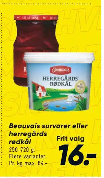 Bilka Beauvais survarer eller herregårds rødkål tilbud
