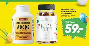 Bilka Lekaform Maxi eller Yummylab kosttilskud tilbud