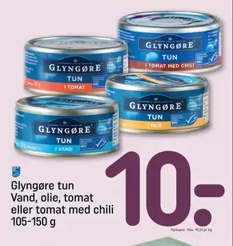REMA 1000 Glyngøre tun Vand, olie, tomat eller tomat med chili 105-150 g tilbud
