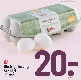 REMA 1000 Økologiske æg Str. M/L 10 stk tilbud