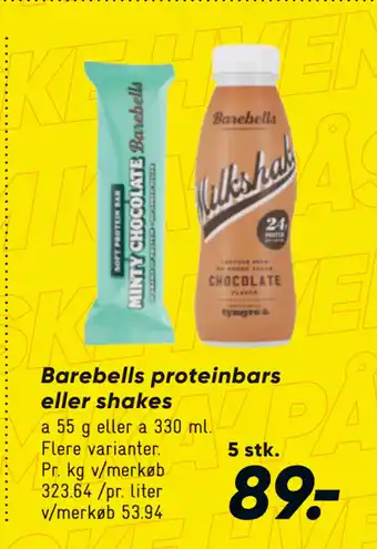 Barebells proteinbars eller shakes