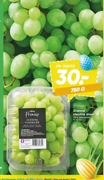 Bilka Grønne stenfrie druer tilbud