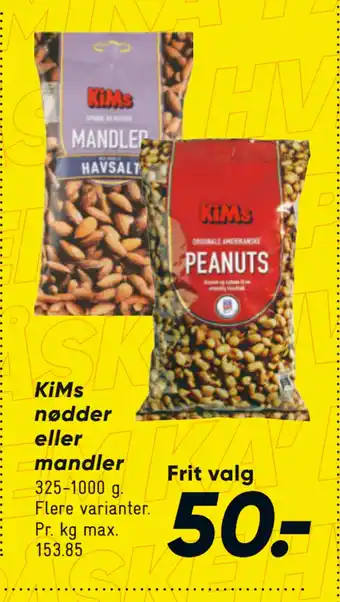 Bilka KiMs nødder eller mandler tilbud