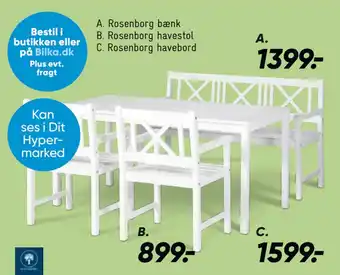 Bilka Rosenborg bænk tilbud