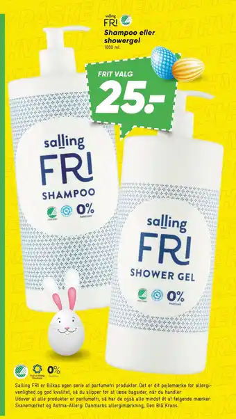 Bilka Shampoo eller showergel tilbud