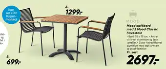 Bilka Mood cafébord med 2 Mood Classic havestole tilbud