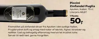 SuperBrugsen Piccini Zinfandel Puglia tilbud