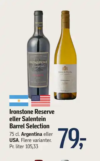 Føtex Ironstone Reserve eller Salentein Barrel Selection tilbud