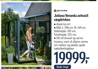 Føtex Juliana Veranda antracit vægdrivhus tilbud