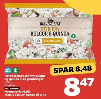 Stir fry Bulgur og Quinoa med grøntsager