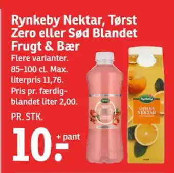 SPAR Rynkeby Nektar, Tørst Zero eller Sød Blandet Frugt & Bær tilbud