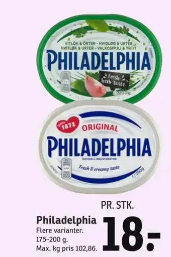 SPAR Philadelphia tilbud