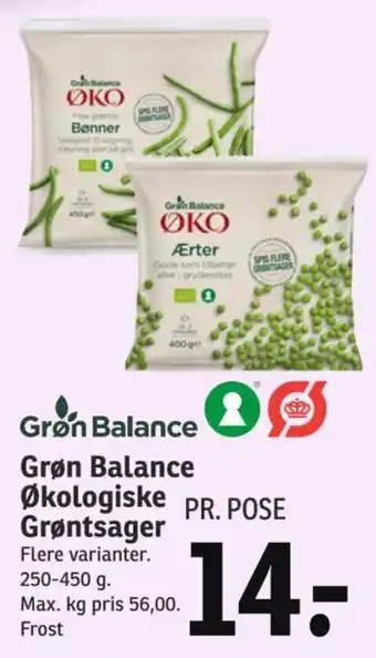 SPAR Grøn Balance Økologiske Grøntsager tilbud