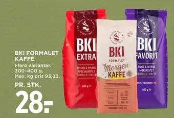 MENY BKI FORMALET KAFFE tilbud
