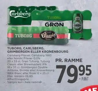 MENY TUBORG, CARLSBERG, GRIMBERGEN ELLER KRONENBOURG tilbud