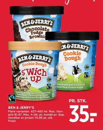 MENY BEN & JERRY’S tilbud