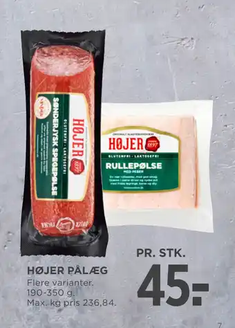 MENY HØJER PÅLÆG tilbud