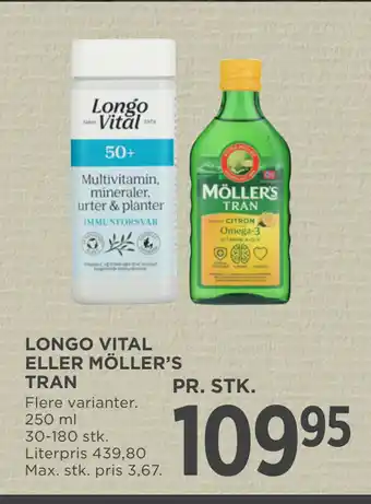 MENY LONGO VITAL ELLER MÖLLER’S TRAN tilbud