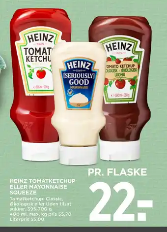 MENY HEINZ TOMATKETCHUP ELLER MAYONNAISE SQUEEZE tilbud