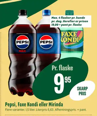 Min Købmand Pepsi, Faxe Kondi eller Mirinda tilbud