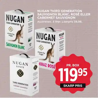 MENY NUGAN THIRD GENERATION SAUVIGNON BLANC, ROSÉ ELLER CABERNET SAUVIGNON tilbud