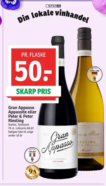 Gran Appasso Appassite eller Peter & Peter Riesling