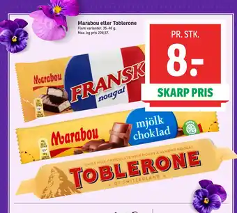 SPAR Marabou eller Toblerone tilbud