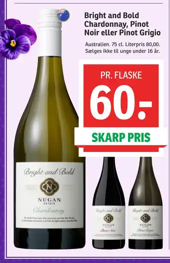 SPAR Bright and Bold Chardonnay, Pinot Noir eller Pinot Grigio tilbud