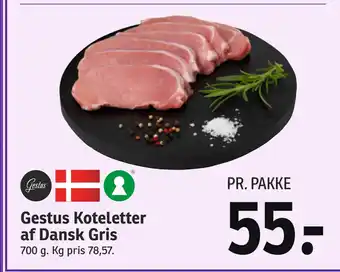 SPAR Gestus Koteletter af Dansk Gris tilbud