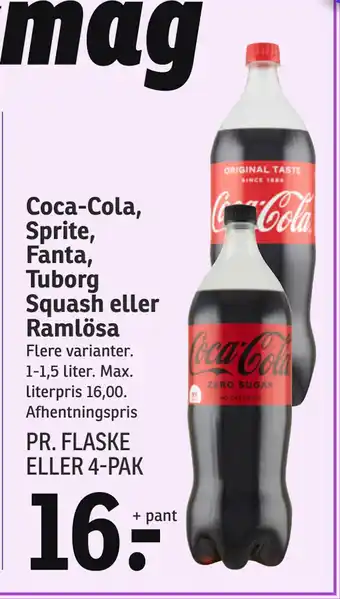SPAR Coca-Cola, Sprite, Fanta, Tuborg Squash eller Ramlösa tilbud