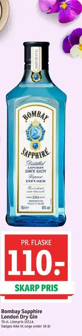 SPAR Bombay Sapphire London Dry Gin tilbud