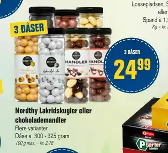 Otto Duborg Nordthy Lakridskugler eller chokolademandler tilbud