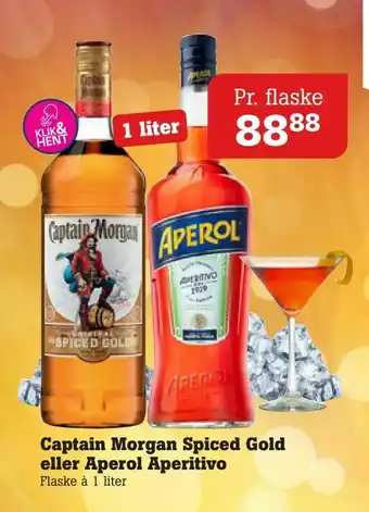 Poetzsch Padborg Captain Morgan Spiced Gold eller Aperol Aperitivo tilbud