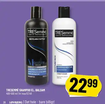 Løvbjerg TRESEMMÉ SHAMPOO EL. BALSAM tilbud