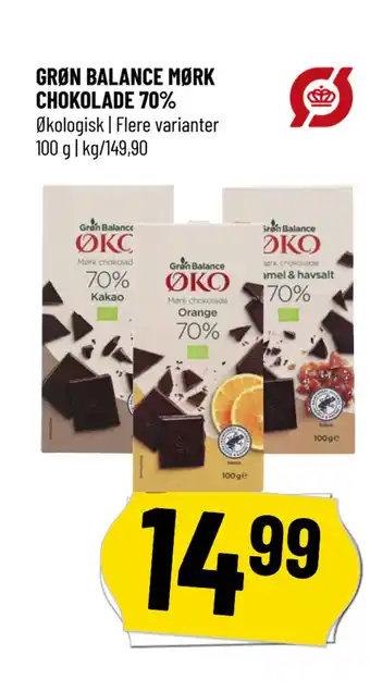 Løvbjerg GRØN BALANCE MØRK CHOKOLADE 70% tilbud
