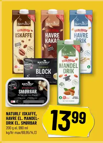 Løvbjerg NATURLI´ ISKAFFE, HAVRE EL. MANDELDRIK EL. SMØRBAR tilbud