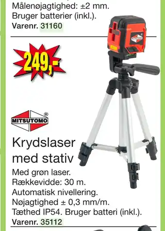 Harald Nyborg Krydslaser med stativ tilbud