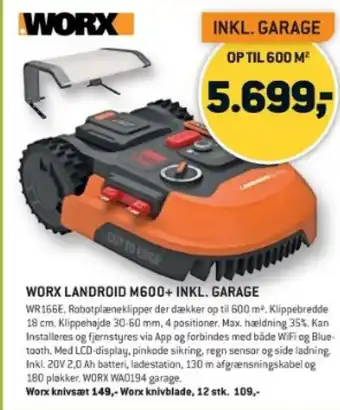 XL-BYG WORX LANDROID M600+ INKL. GARAGE tilbud