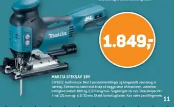 XL-BYG MAKITA STIKSAV 18V tilbud