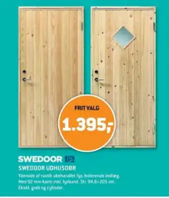 XL-BYG SWEDOOR UDHUSDØR tilbud