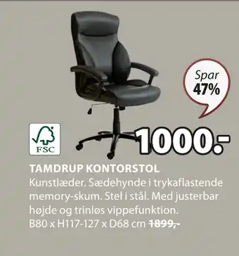 JYSK TAMDRUP KONTORSTOL tilbud